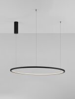 LED Pendelleuchte Schwarz Ø 80 cm dimmbar Ring...