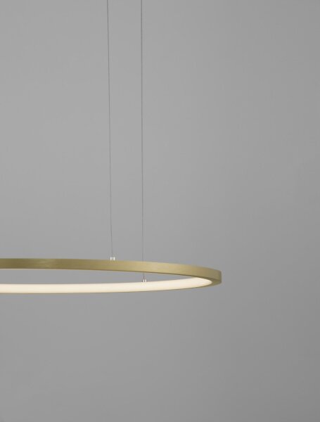 Runder LED Kronleuchter in Gold Ø 60 cm dimmbar Ring Modern
