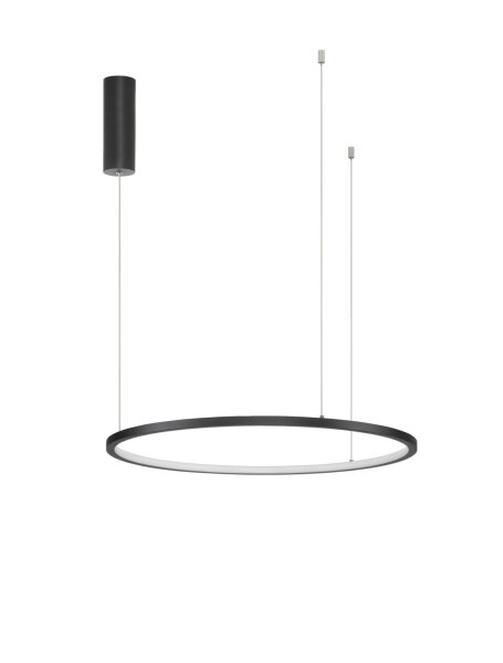 Runde LED Pendelleuchte Schwarz Ø 60 cm dimmbar Ring ROSCOE