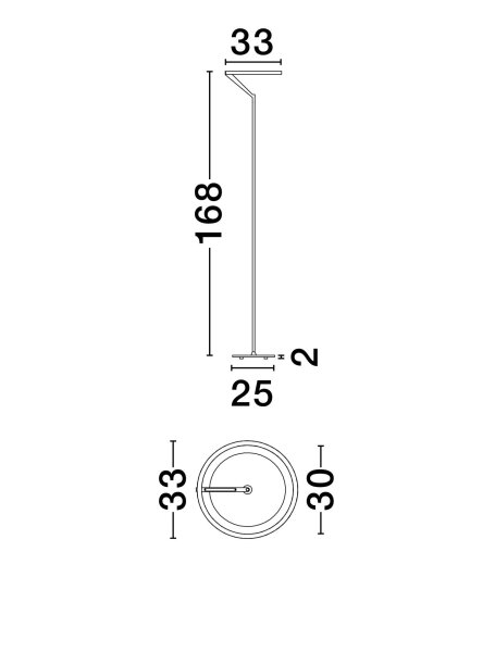 LED Stehlampe Up Down 168 cm Braun Touch Dimmer Wohnzimmer