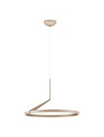 LED H&auml;ngelampe Ring &Oslash; 60 cm Braun dimmbar h&ouml;henverstellbar
