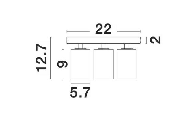 Spotleuchte GU10 Ø 22 cm Schwarz schwenkbar 3 flammig