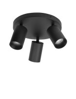 Spotleuchte GU10 &Oslash; 22 cm Schwarz schwenkbar 3 flammig