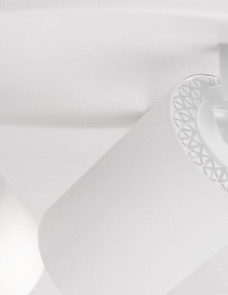 Deckenlampe Weiß Ø 22 cm GU10 schwenkbar 3 flammig Aluminium