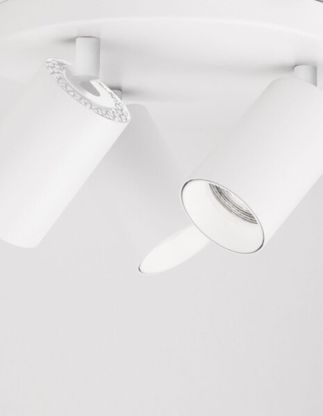 Deckenlampe Weiß Ø 22 cm GU10 schwenkbar 3 flammig Aluminium