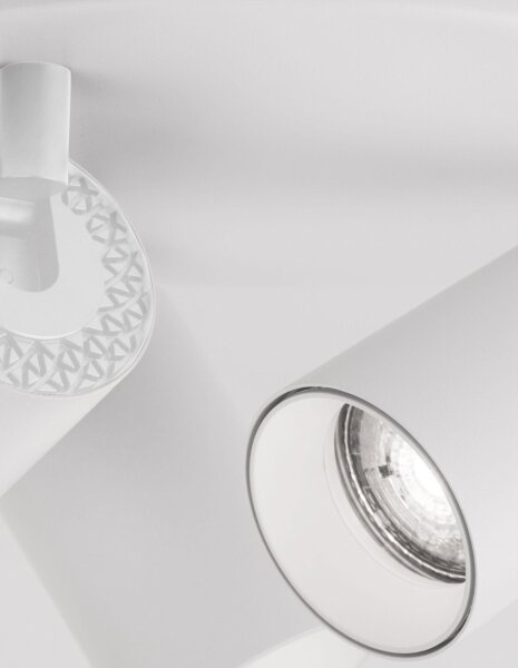 Deckenlampe Weiß Ø 22 cm GU10 schwenkbar 3 flammig Aluminium