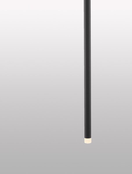 LED Pendelleuchte schmal Ø 2,5 cm Schwarz höhenverstellbar