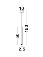 LED Hängelampe Minimalistisch Schwarz Ø 2,5...