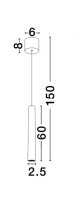 LED Hängelampe Weiß Ø 2,5 cm schmal...