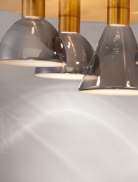 LED Deckenlampe rund Ø 57 cm in Gold Schwarz dimmbar SIDNEY
