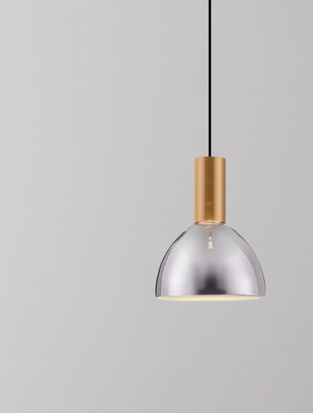 LED Hängeleuchte in Schwarz Gold Ø 17 cm höhenverstellbar