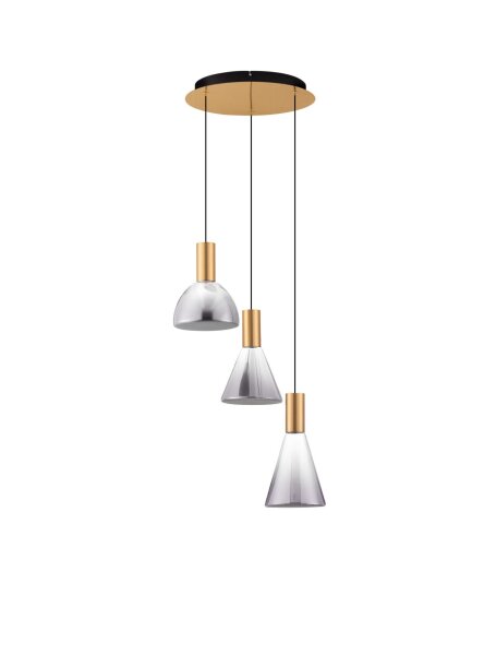 LED Pendelleuchte in Gold Schwarz 43 cm breit dimmbar Modern