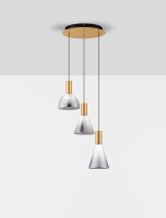 LED Pendelleuchte in Gold Schwarz 43 cm breit dimmbar Modern