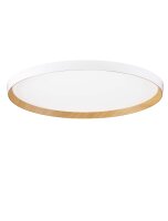 LED Deckenleuchte Wei&szlig; &Oslash; 60 cm dimmbar Holz rund Farbwechsel