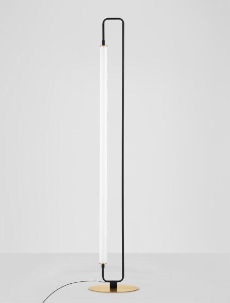 LED Stehlampe 150 cm in Weiß Schwarz Gold warmweiß SLOAN