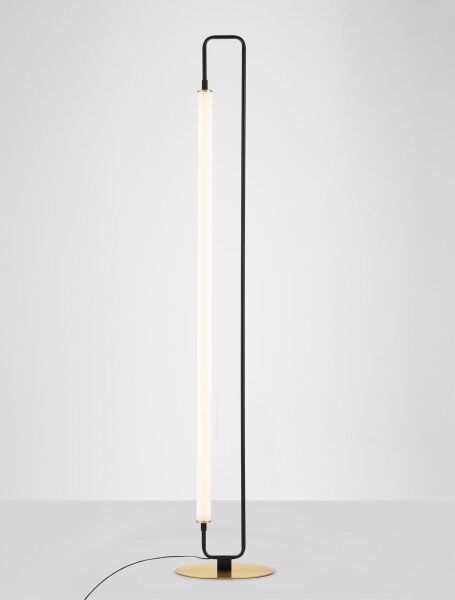 LED Stehlampe 150 cm in Weiß Schwarz Gold warmweiß SLOAN