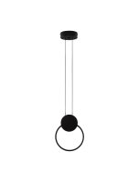 LED H&auml;ngelampe Schwarz 20 cm lang Ring warmwei&szlig; SONIA Modern