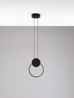 LED Hängelampe Schwarz 20 cm lang Ring...
