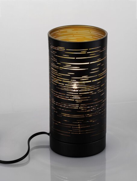Tischlampe in Schwarz Gold 20 cm E14 Metall SONNY Modern