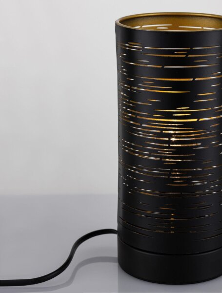 Tischlampe in Schwarz Gold 20 cm E14 Metall SONNY Modern