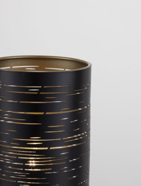 Tischlampe in Schwarz Gold 20 cm E14 Metall SONNY Modern