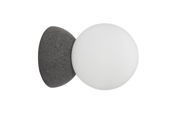 Wandleuchte Grau Weiß 10 cm breit G9 Glas Gips rund SPENCER