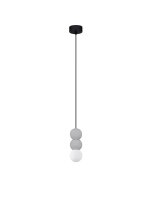 H&auml;ngelampe G9 &Oslash; 8 cm Grau Wei&szlig; h&ouml;henverstellbar Glas Beton