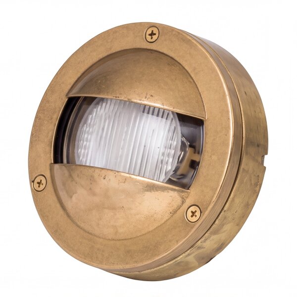Wandlampe Messing IP64 rund Außenbereich Maritim