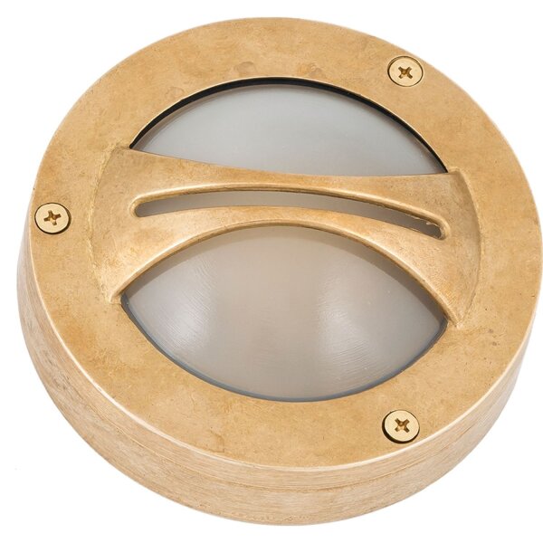 Kleine Wandlampe AGIA Messing Maritim rund IP64 Außen