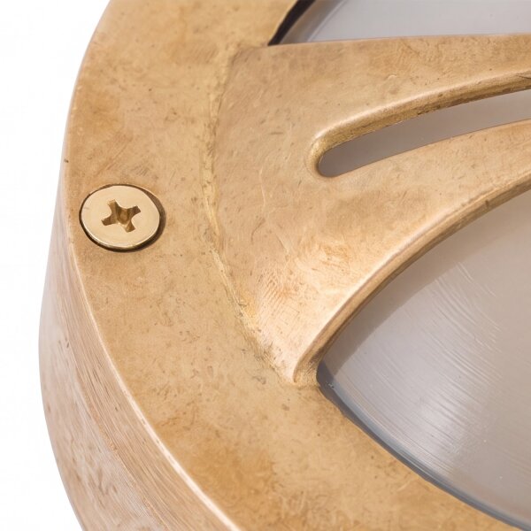 Kleine Wandlampe AGIA Messing Maritim rund IP64 Außen