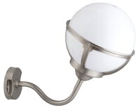 Wandlampe Au&szlig;en in Nickel Wei&szlig; Echt-Messing Haus