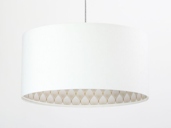 Pendelleuchte Weiß Beige Stoff Esszimmer Lampe