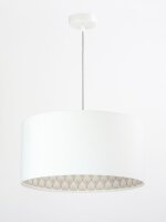 Pendelleuchte Wei&szlig; Beige Stoff Esszimmer Lampe