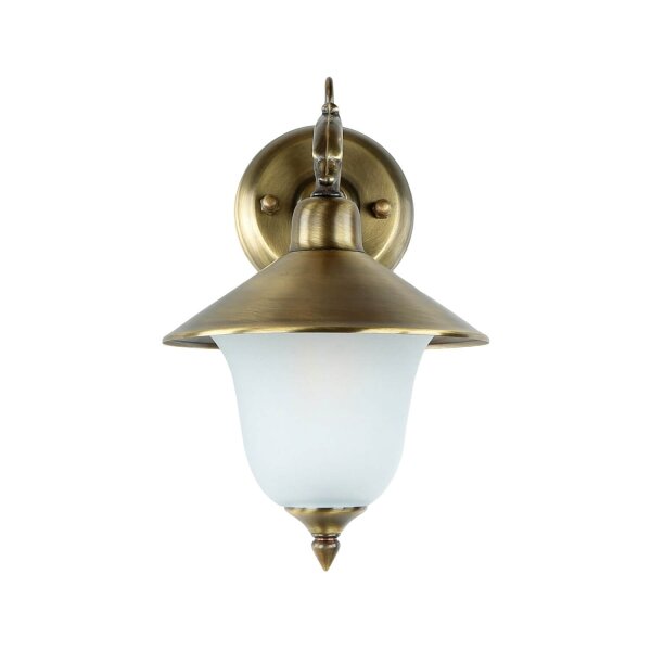 Außenwandlampe Messing Glas Haus Hof Rustikal