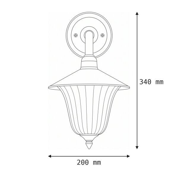 Wandlampe Antik Außen Terrasse Balkon Echt-Messing