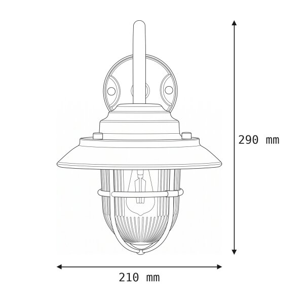 Wandlampe BOLOS Messing IP64 Maritime Laterne