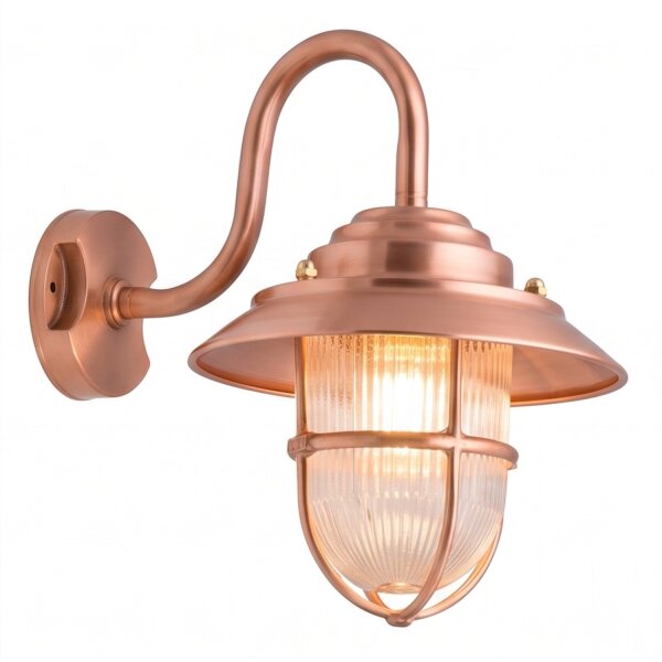 Wandlampe Echt-Messing IP64 Maritim in Kupfer