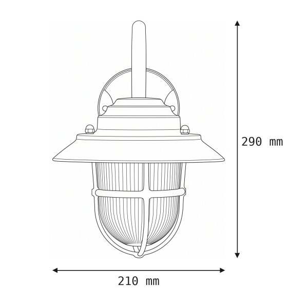 Wandlampe Echt-Messing IP64 Maritim in Kupfer