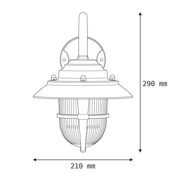 Wandlampe Kupfer IP64 Echt-Messing Terrasse Haus