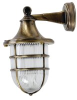 Au&szlig;enwandlampe Glas Messing Maritim IP64 Terrasse