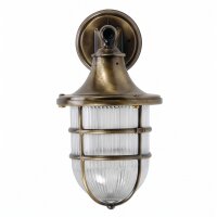 Außenwandlampe Glas Messing Maritim IP64 Terrasse