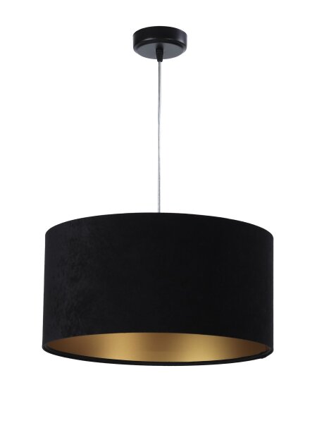 Pendelleuchte Schwarz Gold Stoff Retro Esstisch
