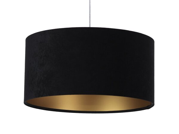 Pendelleuchte Schwarz Gold Stoff Retro Esstisch
