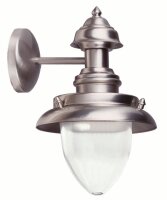 Wandlampe Echt-Messing Glas Haust&uuml;r Maritim