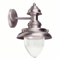 Wandlampe Echt-Messing Glas Haustür Maritim