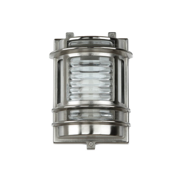 Wandlampe Außen Glas Messing in Nickel Maritim IP64