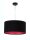 Pendelleuchte rund Weiß Schwarz Pink Retro Stoff