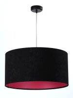 H&auml;ngeleuchte Stoff Schwarz Pink Retro Esstisch
