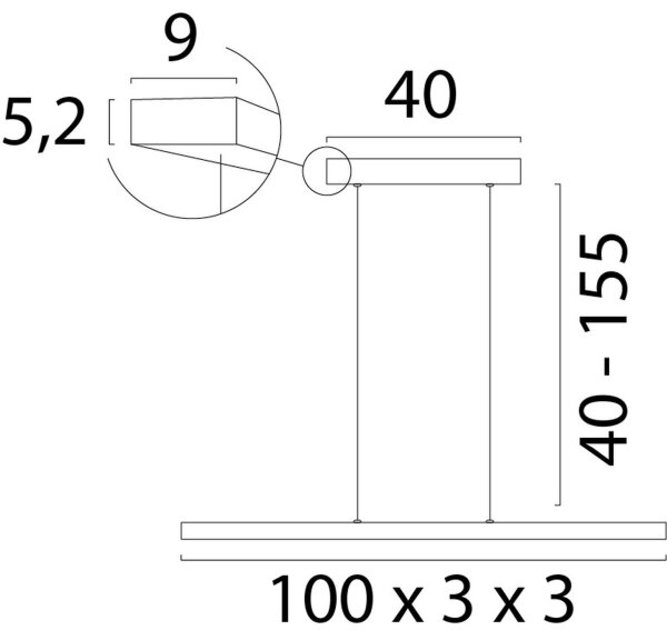 LED Pendelleuchte dimmbar 2200-3000K Bronze L:100 cm