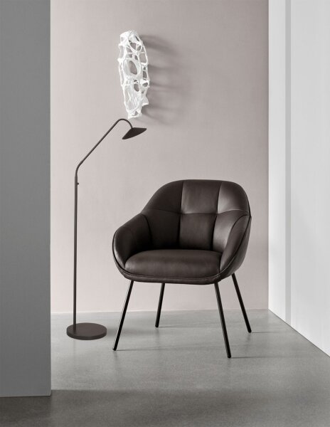 LED Stehleuchte 2200-2700K Schwarz H:150 cm gebogen